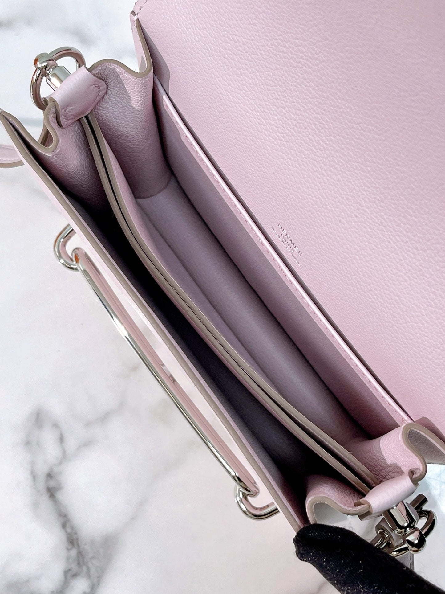 HERMES ROULIS MINI MAUVE PALE/SILVER