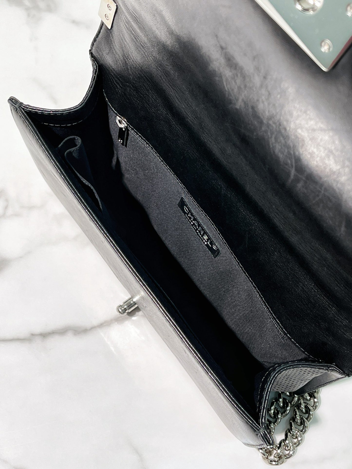 CHANEL LEBOY LARGE, Black/Silver