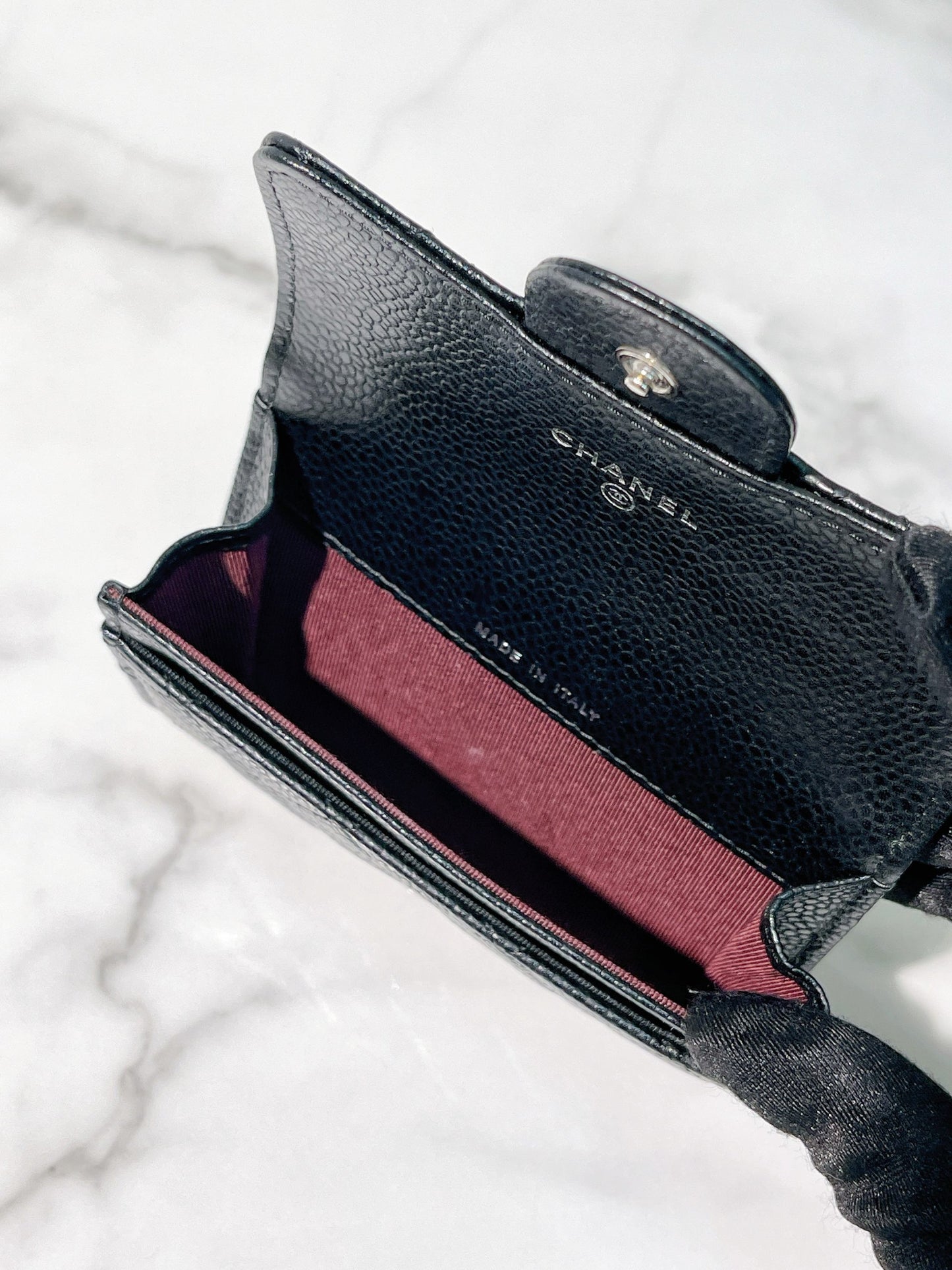 CHANEL CLASSIC CARD HOLDER, Black/Silver