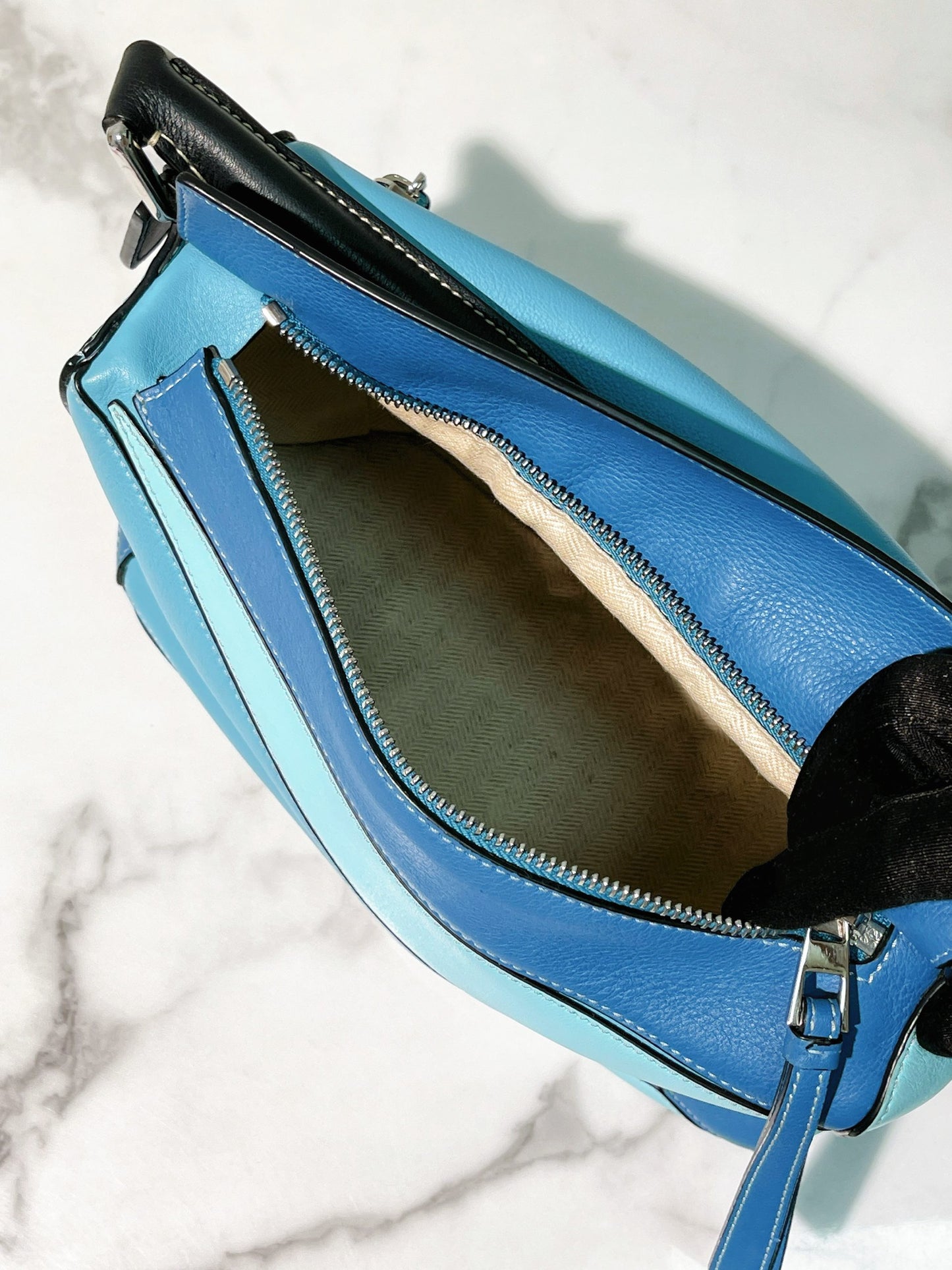 LOEWE SMALL PUZZLE, Blue/Silver