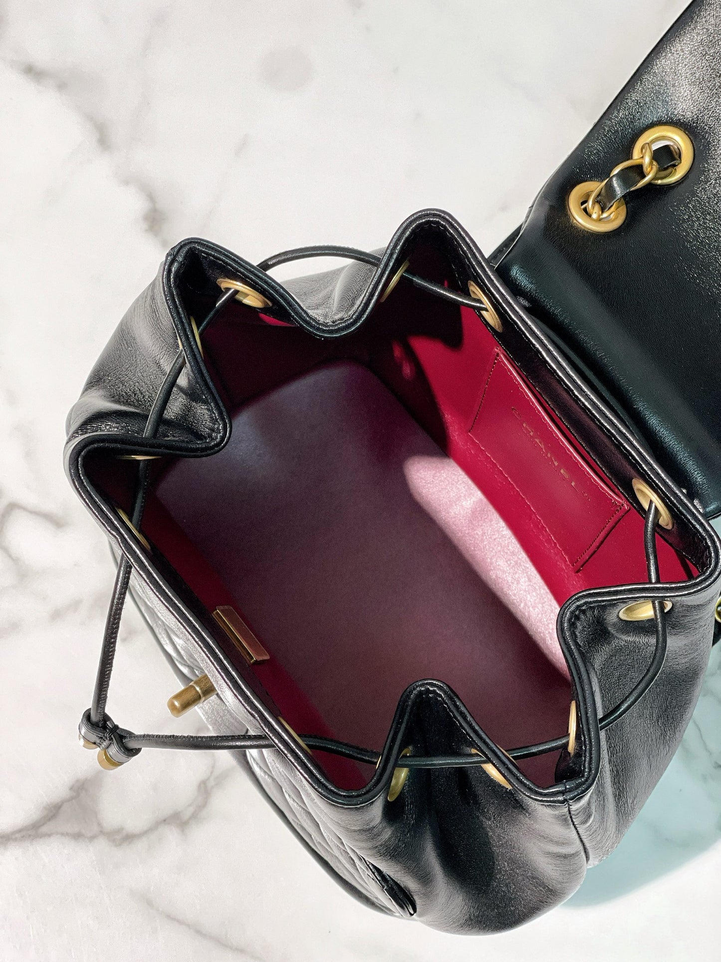 CHANEL 23K BACKPACK, Black/Gold