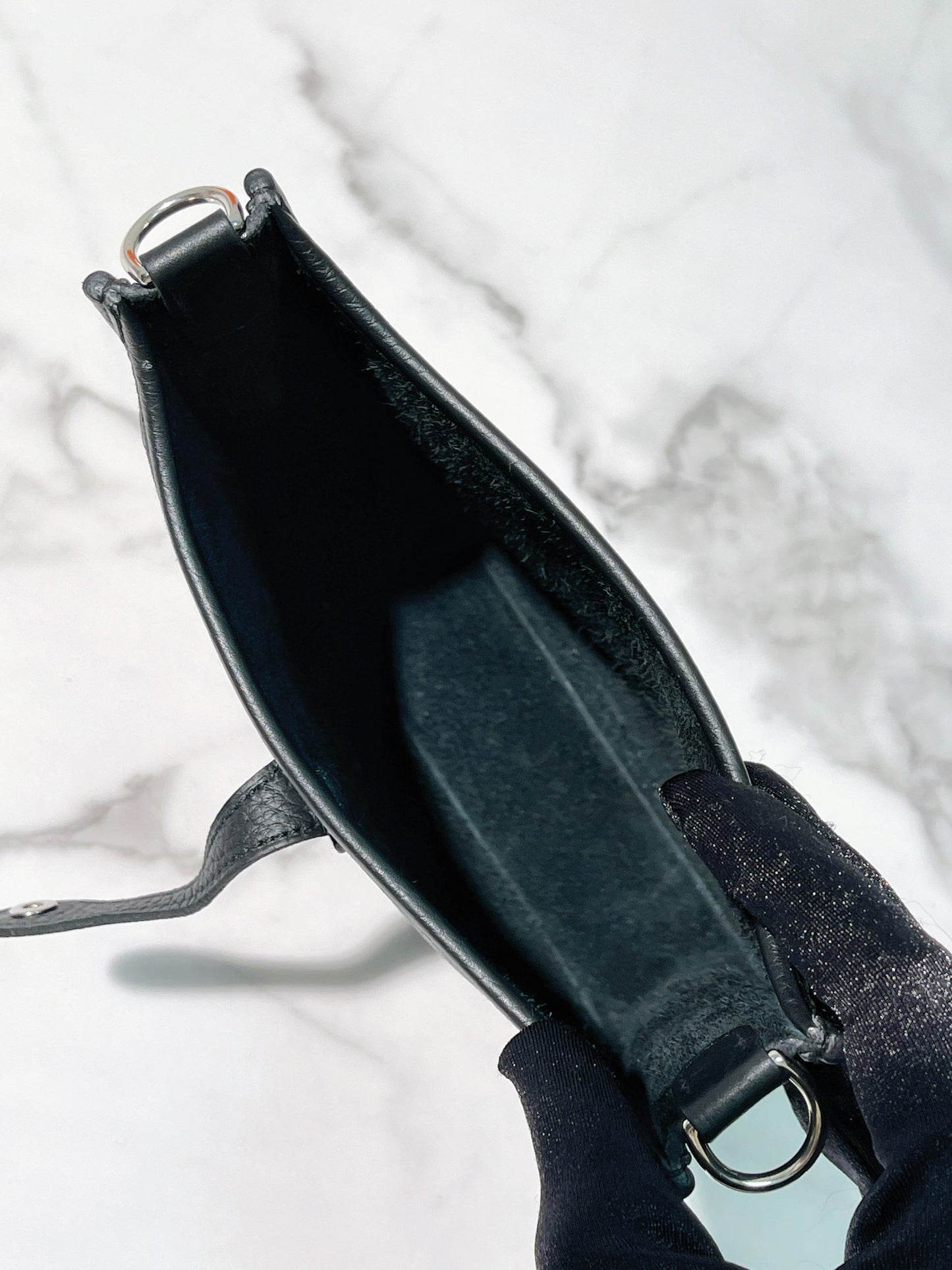 HERMES MINI EVELYNE, Noir/Silver