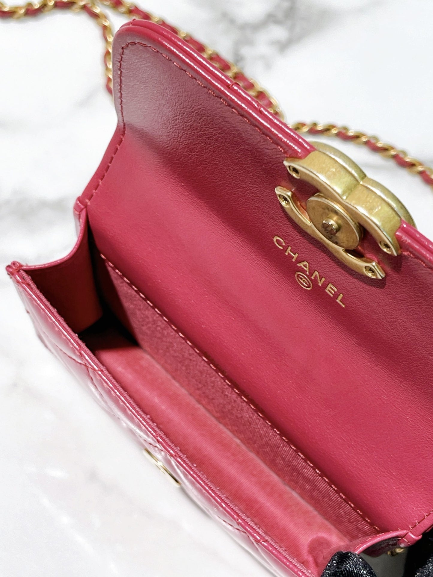 CHANEL MINI WOC, Pink/Gold