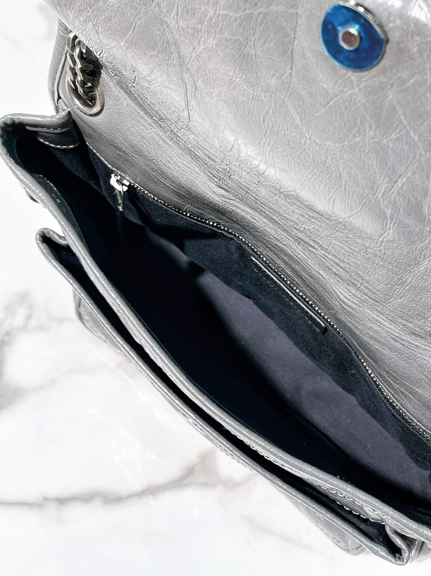 YSL NIKI, Gray/Silver