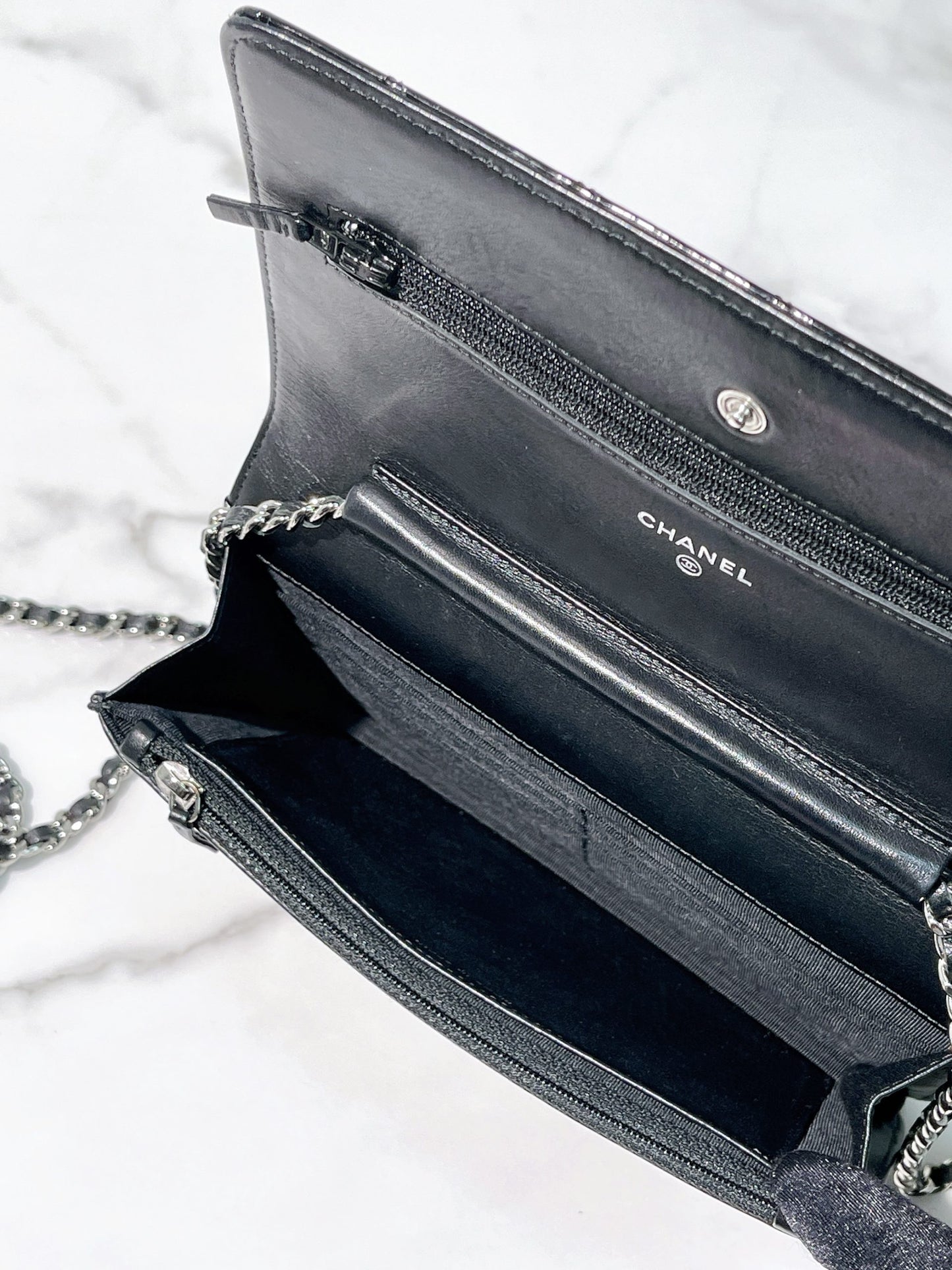 CHANEL WOC, Black/Silver