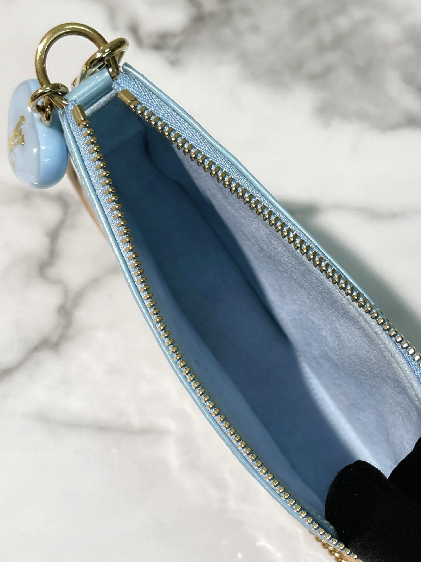 LV VALENTINES MINI POCHETTE, Blue/Gold