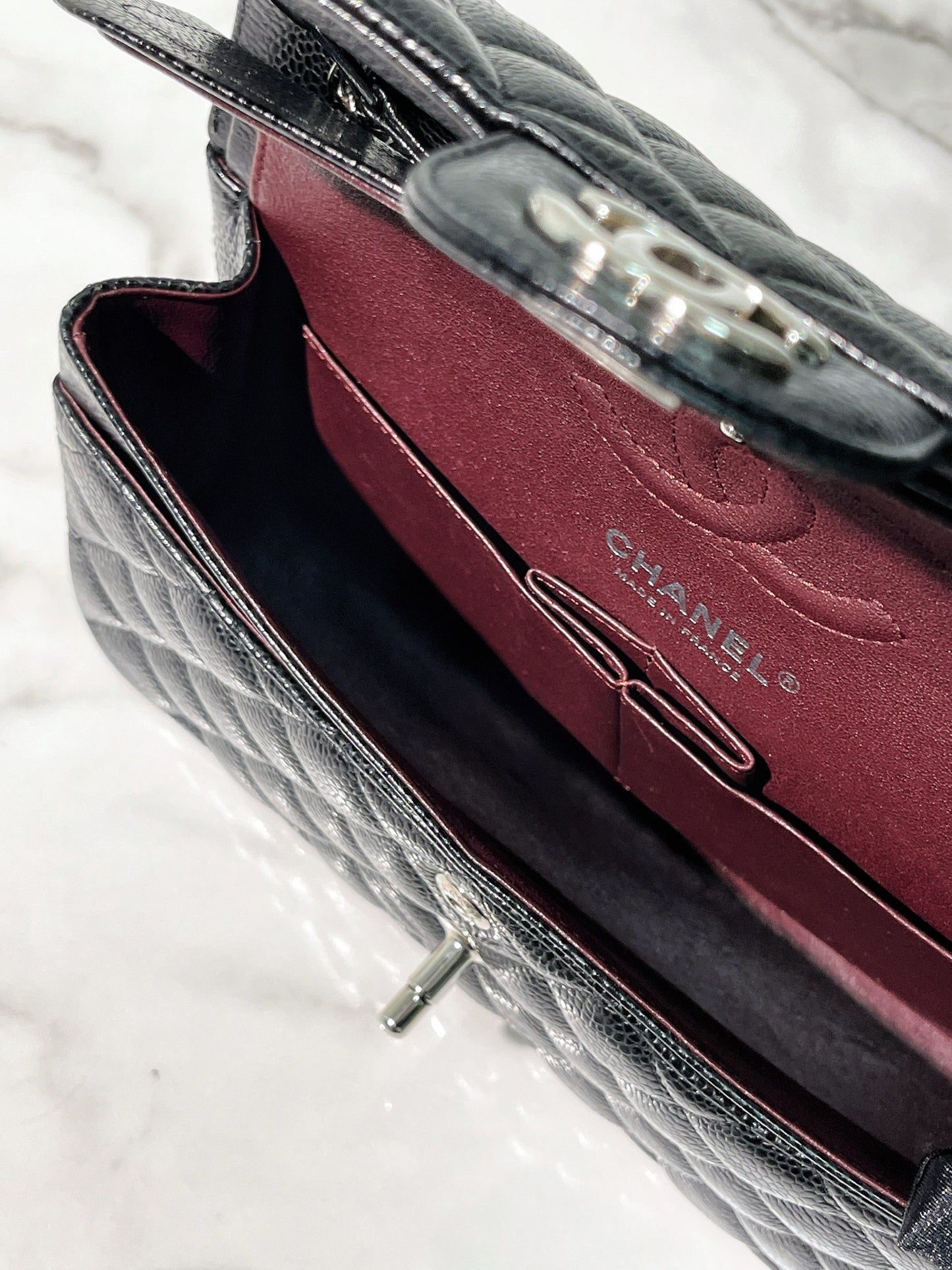 CHANEL SMALL CLASSIC FLAP, Black/Silver