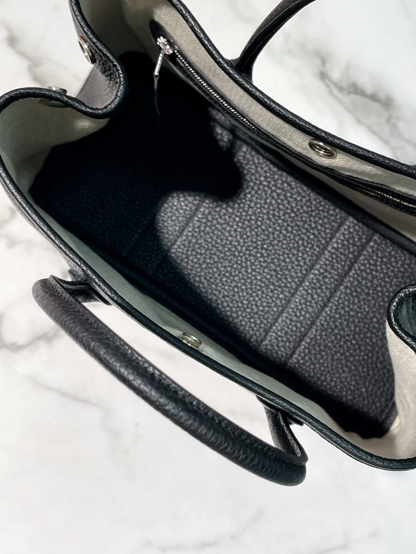 HERMES GARDEN PARTY 30, Noir/Silver