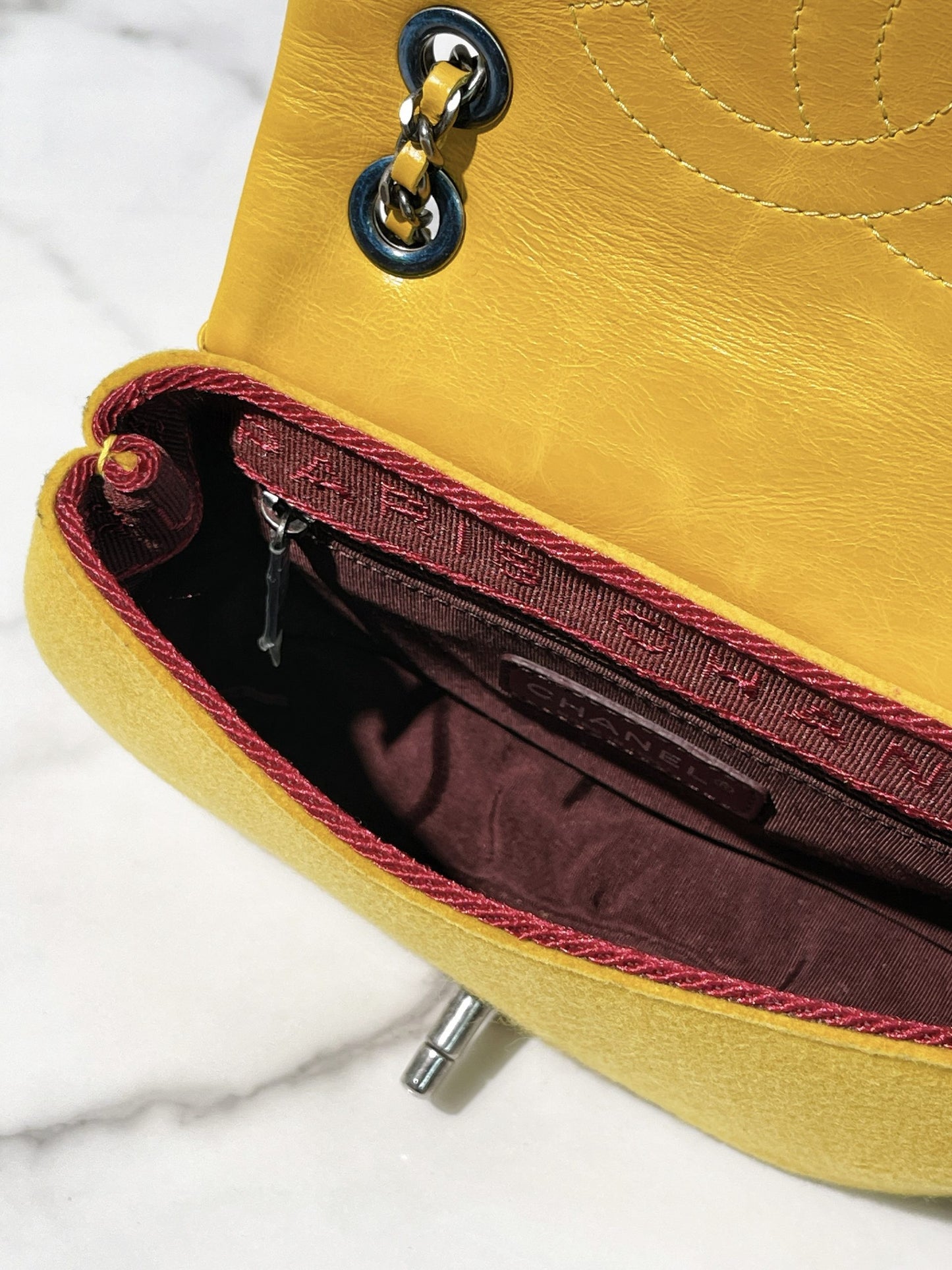 CHANEL MINI SQUARE FLAP BAG, Yellow