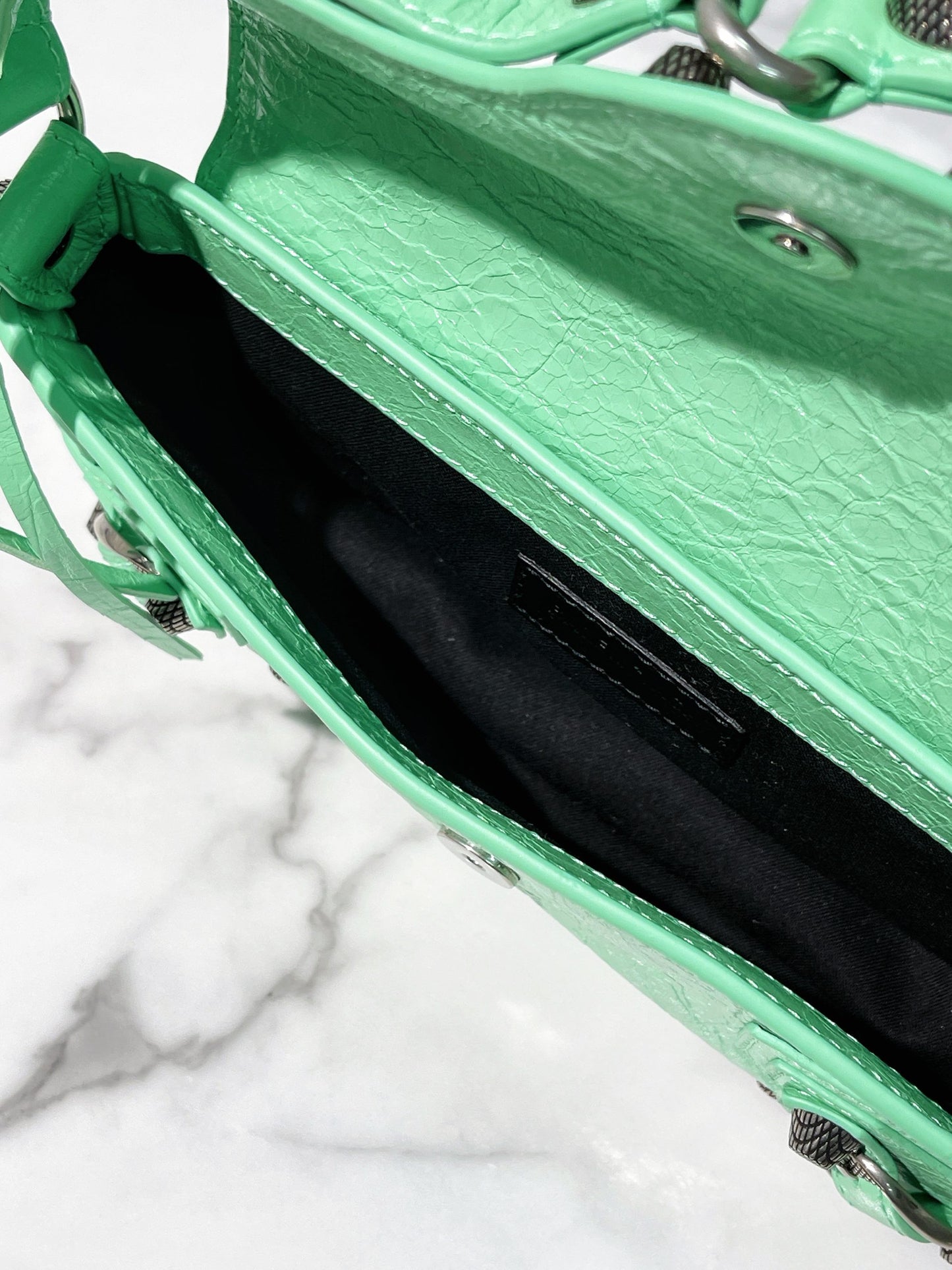 BALENCIAGA LE CAGOLE FLAP BAG XS, Green