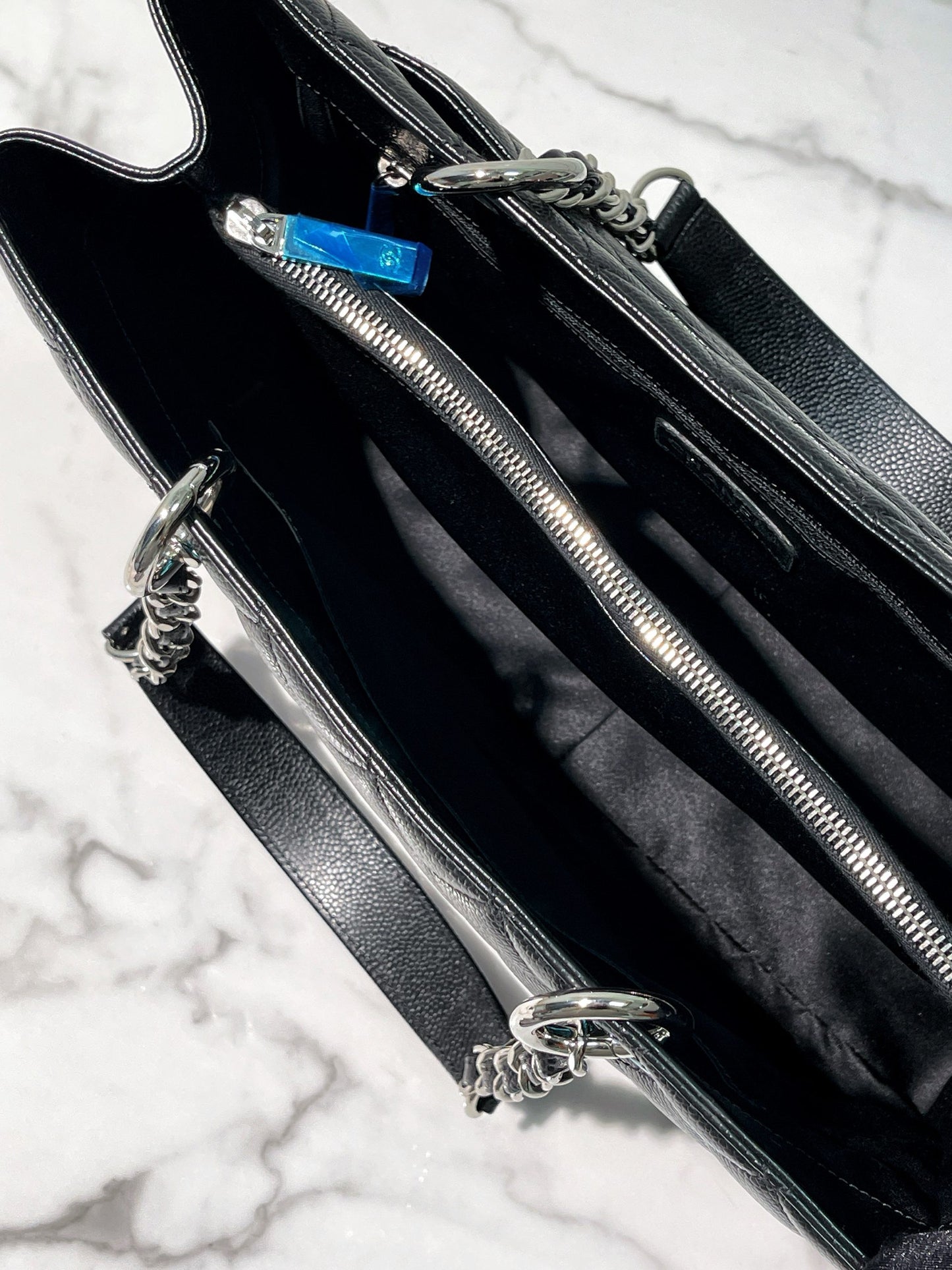 CHANEL GRAND SHOPPING TOTE, Black/Silver