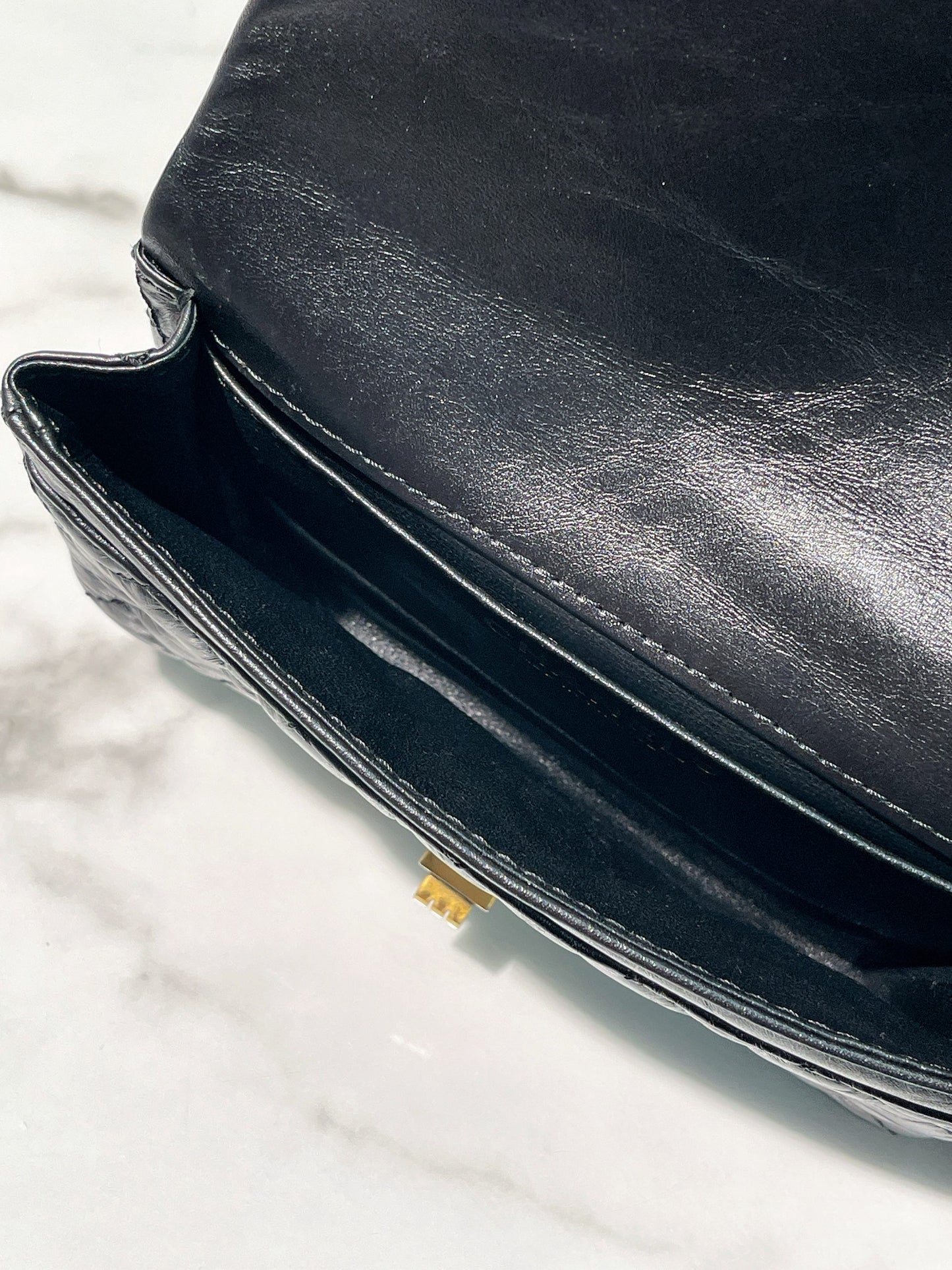 CHANEL MINI 2.55 WOC, Black/Gold