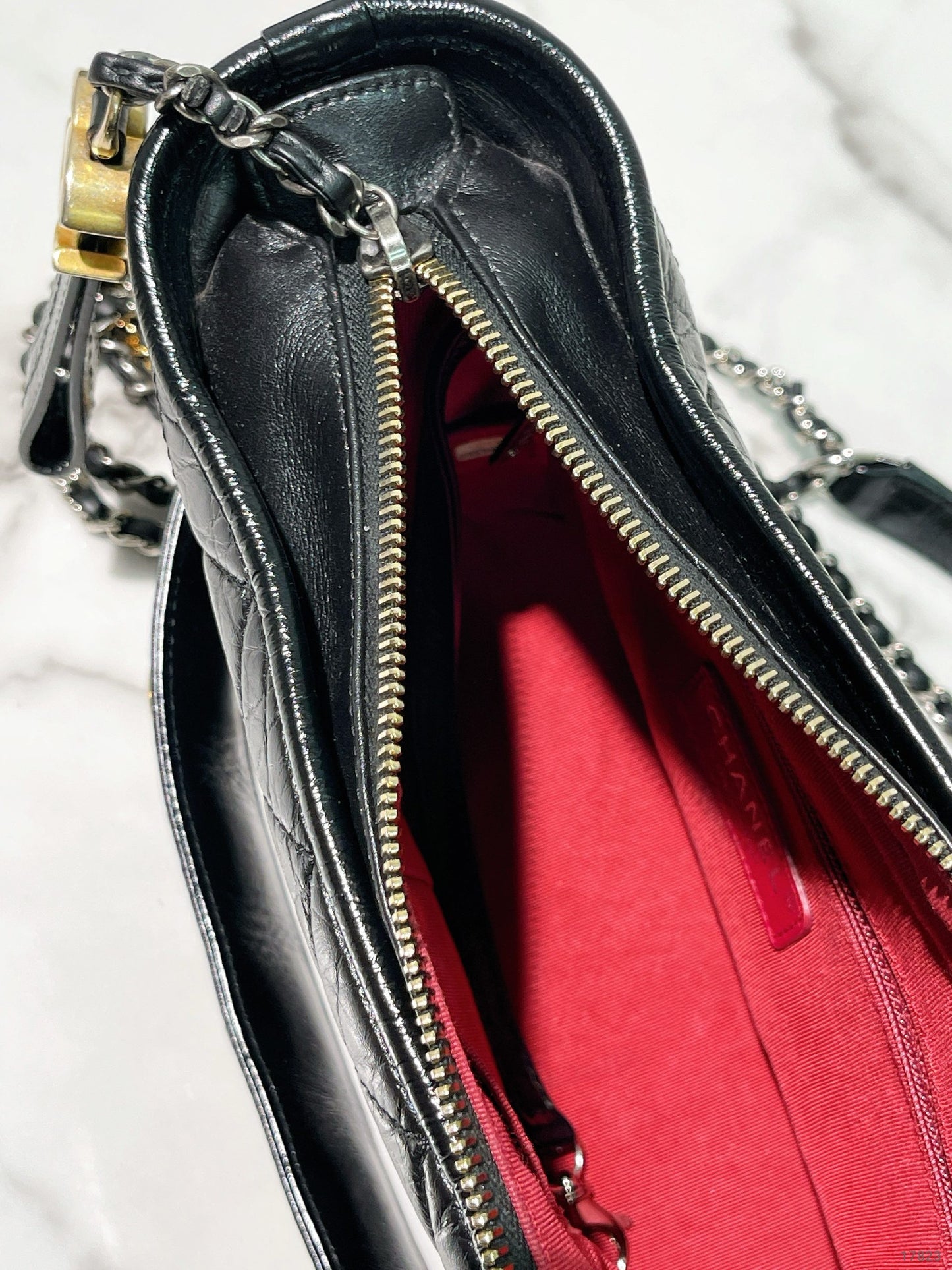 CHANEL SMALL GABRIELLE HOBO WITH HANDLE, Black/Gold