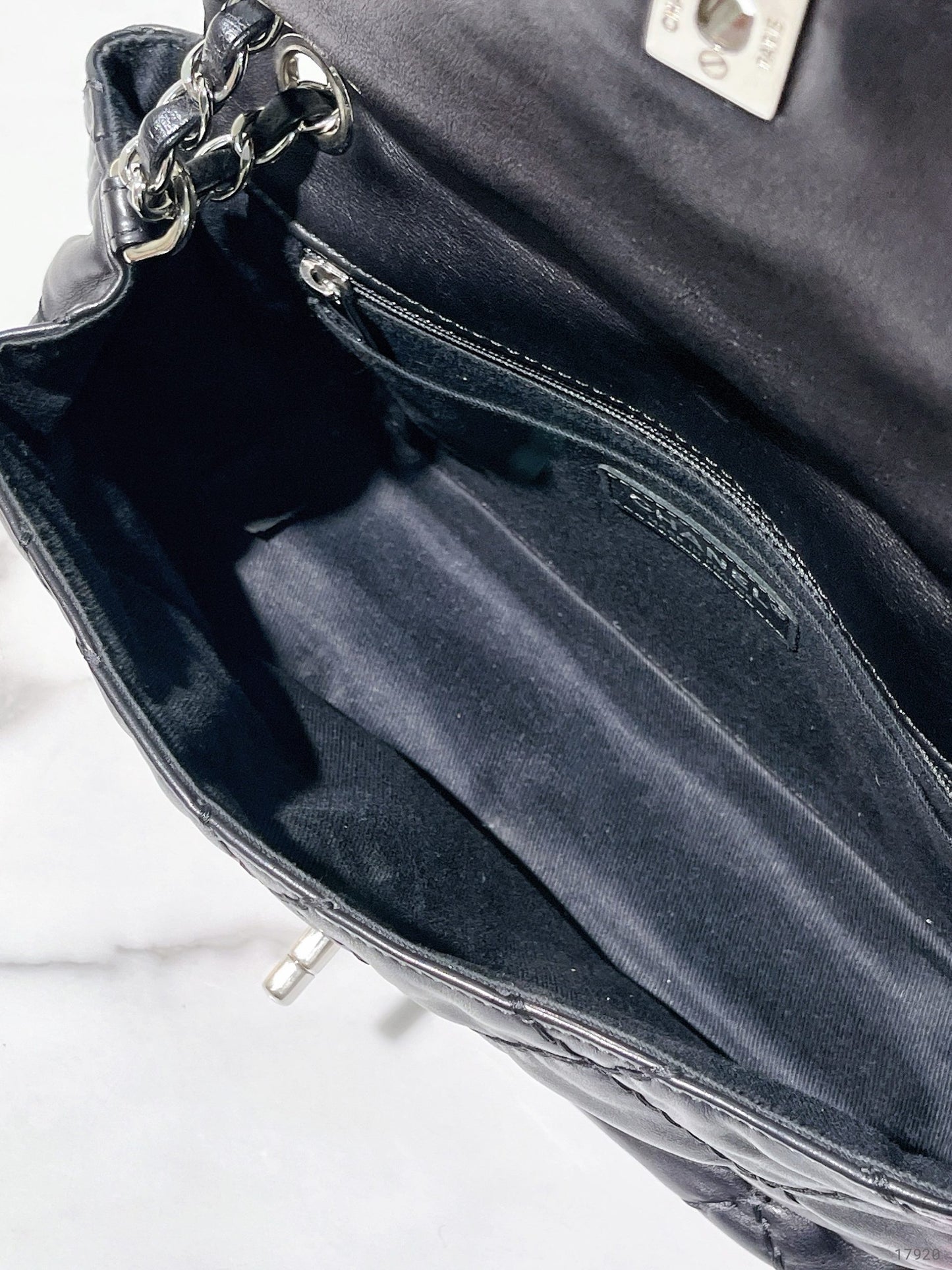 CHANEL SHOULDER BAG, Black/Silver