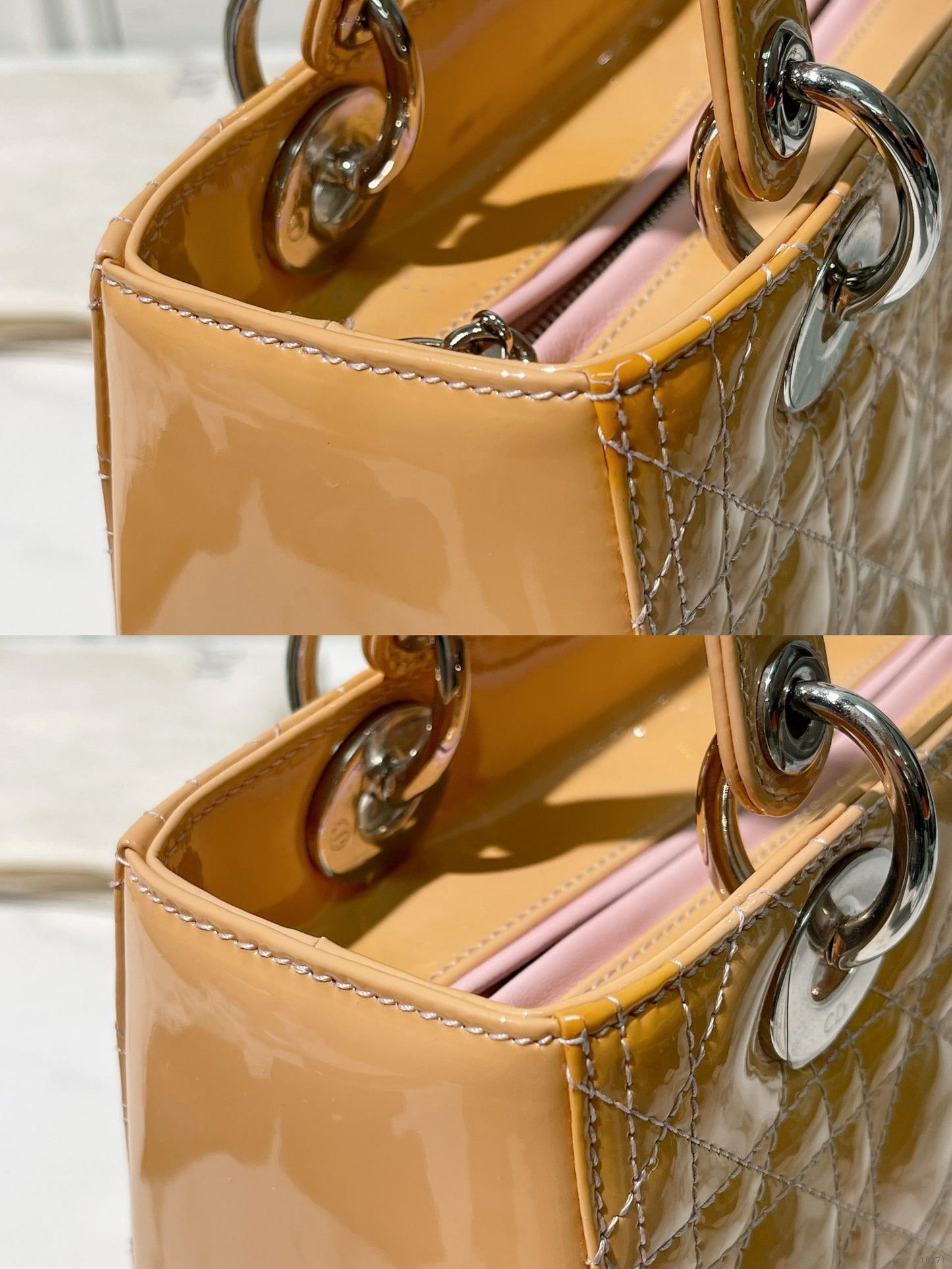 DIOR MEDIUM LADY DIOR BAG, Beige/Silver