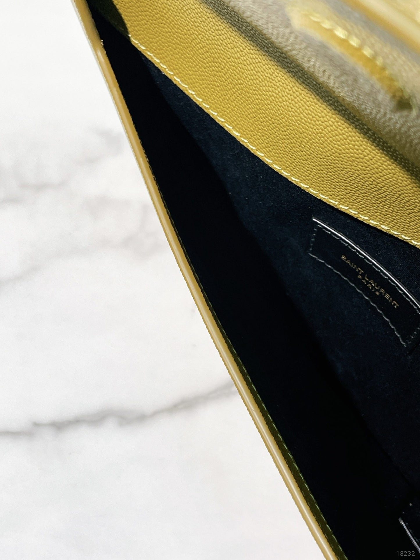 YSL UPTOWN POUCH IN GRAIN, Olive Drab