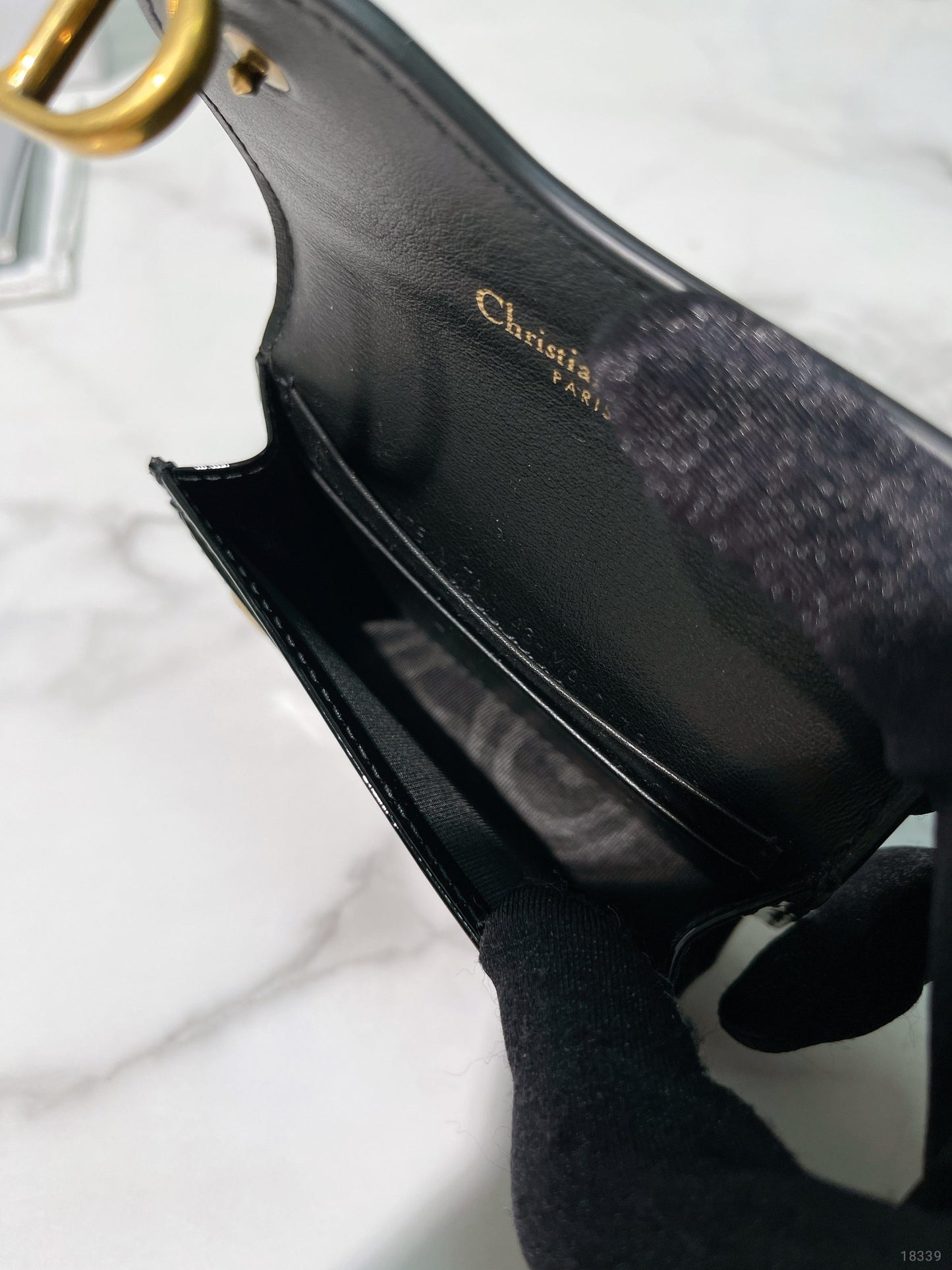 DIOR SADDLE CARD HOLDER, Black/Gold
