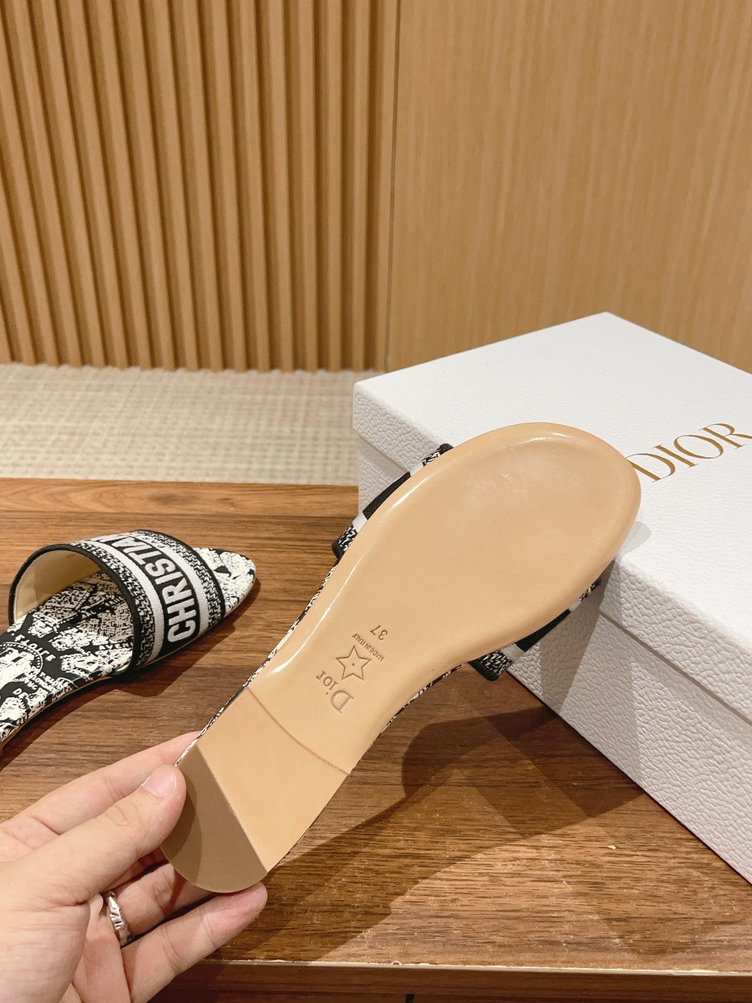 Dior Embroidered Slides, Round-Toe 07