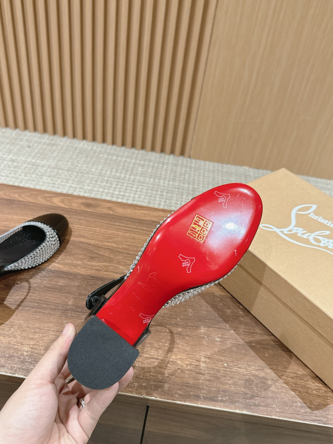 Christian Louboutin Crystal-Embellished Red-Sole Sandals, Black