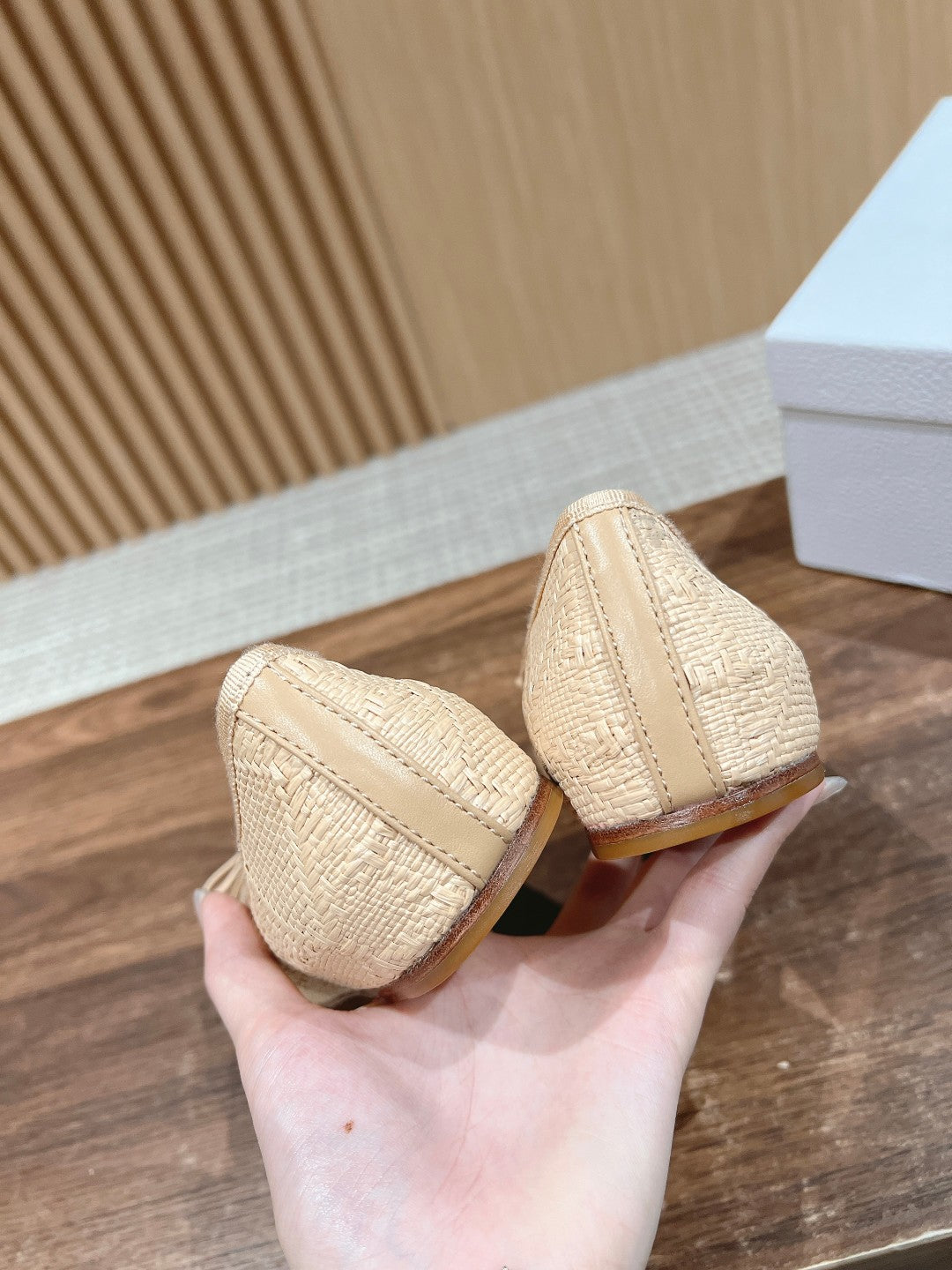 Dior Bow & Pearl Princess Flats, Beige