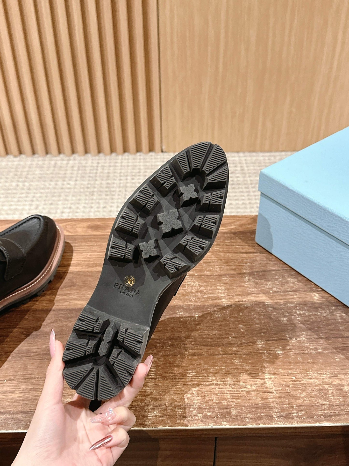 Prada New British-Vintage Pointed-Toe Loafers, Black