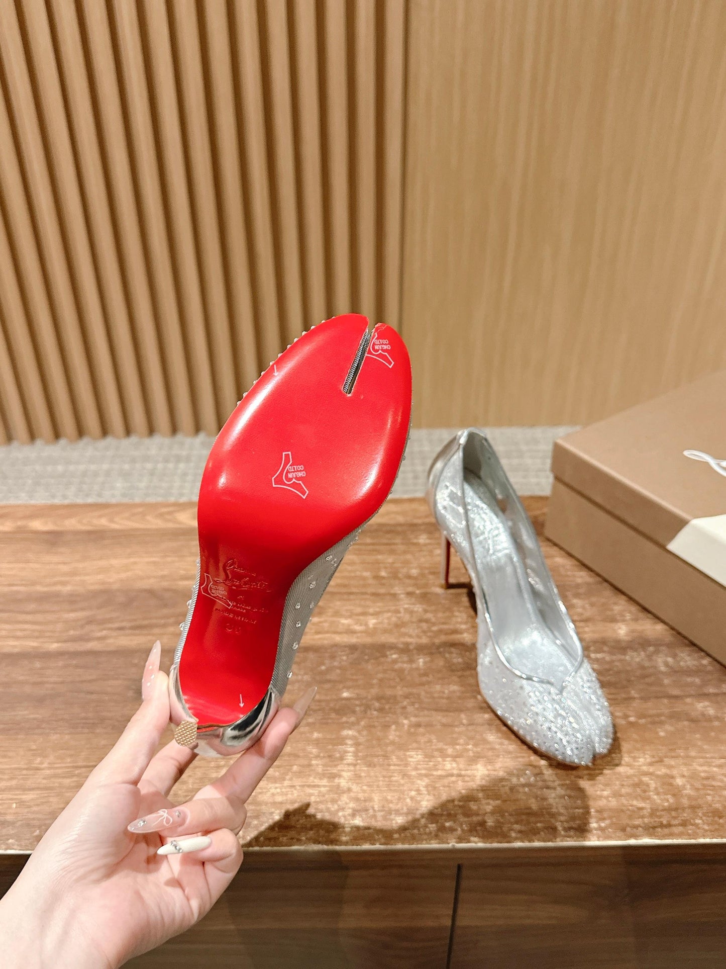 Christian Louboutin × Maison Margiela Split-Toe Stiletto Pumps, Silver