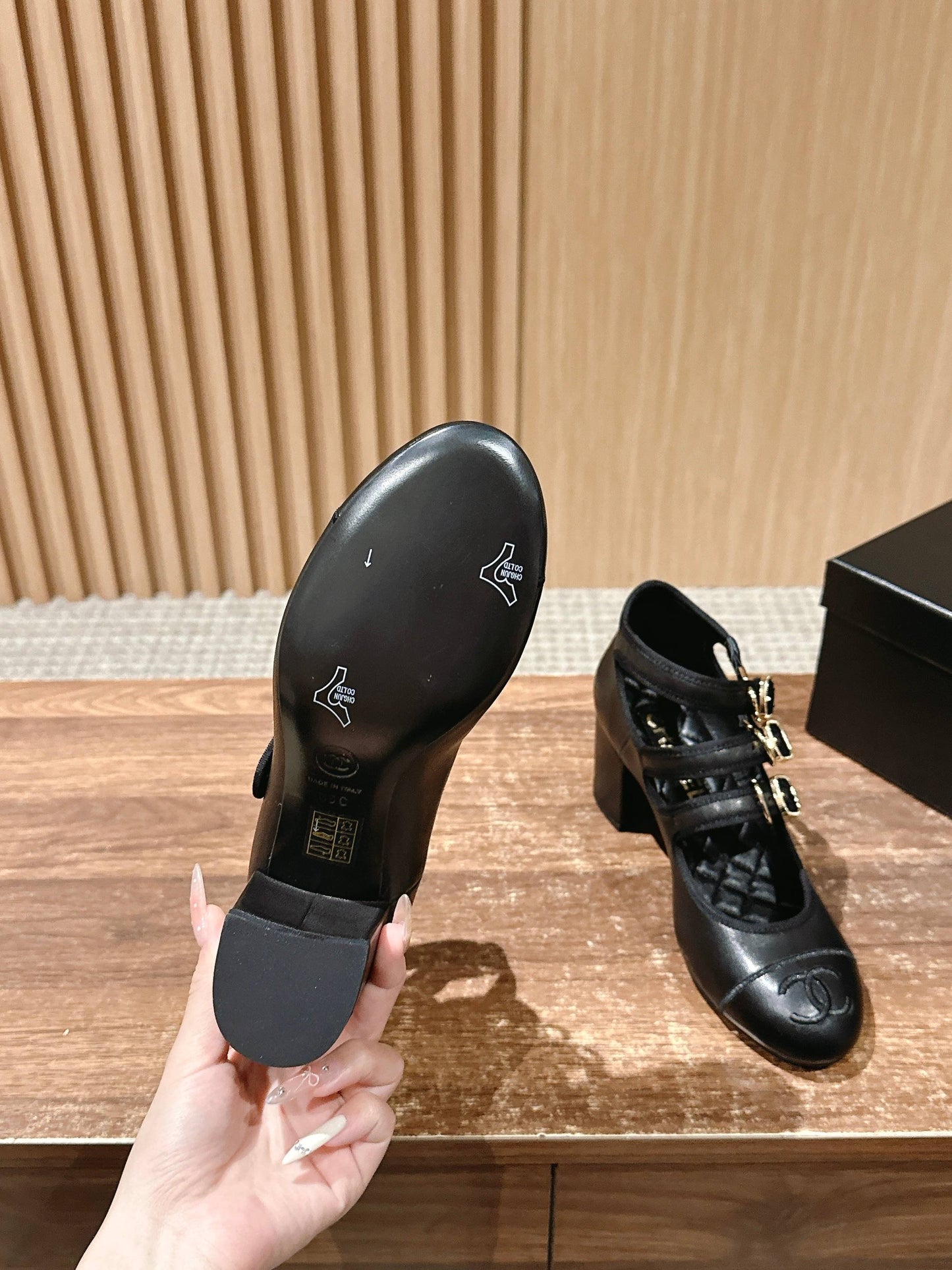 Chanel Triple-strap Block-heel Mary Janes