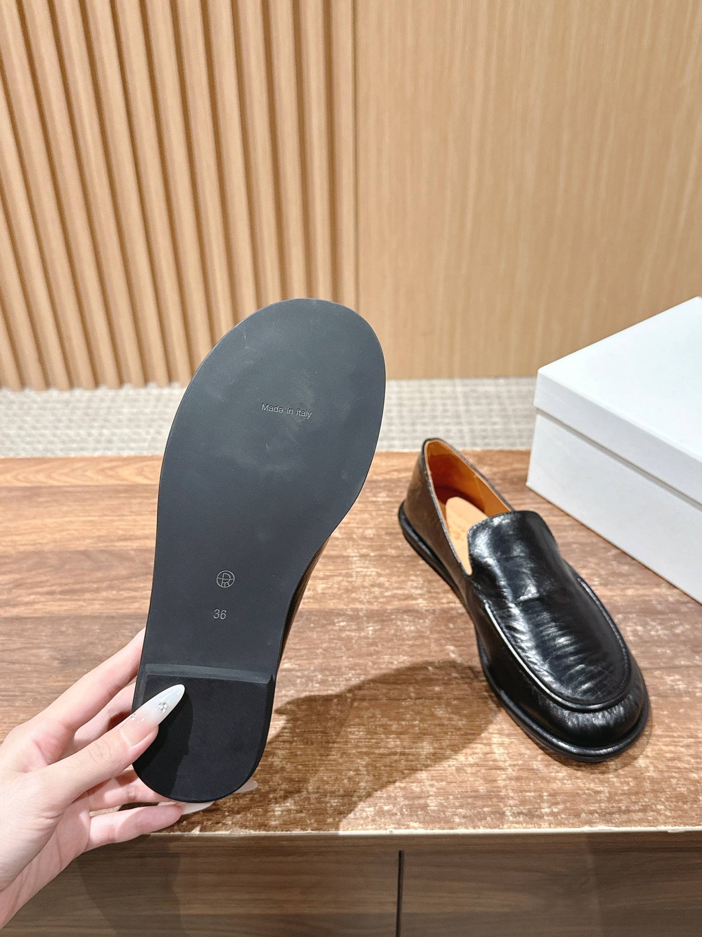 The Row Canal Loafer in Leather, Black