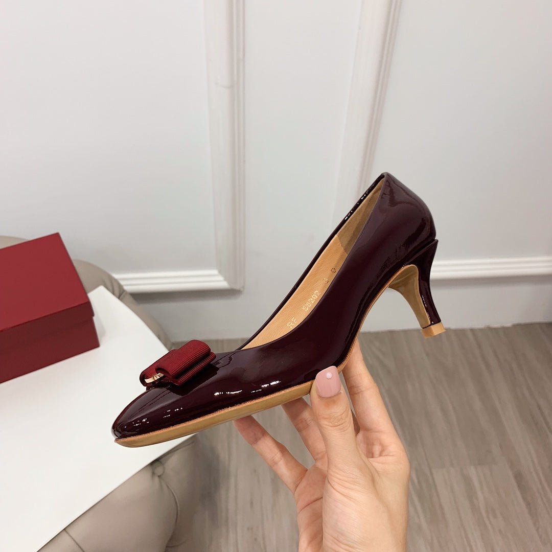 Ferragamo CARLA Stiletto Pumps, Burgundy