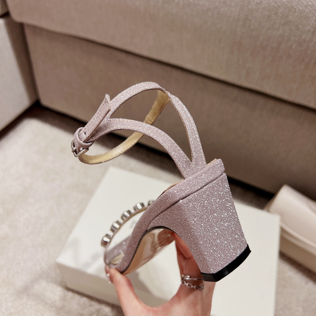 Sergio Rossi Single-Strap Crystal-Wrap Slingbacks, Pink