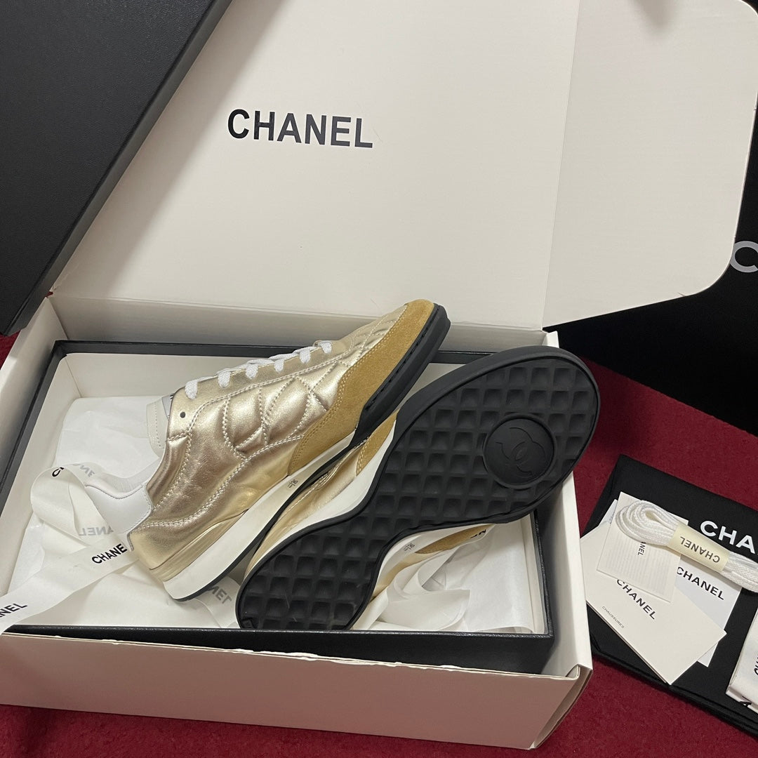 Chanel Quilted Trainers, Gold