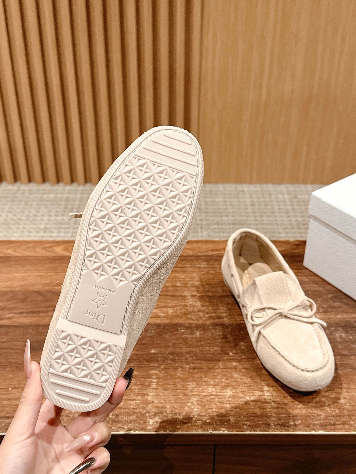 Dior Miss Dior Street Suede Loafer, Beige