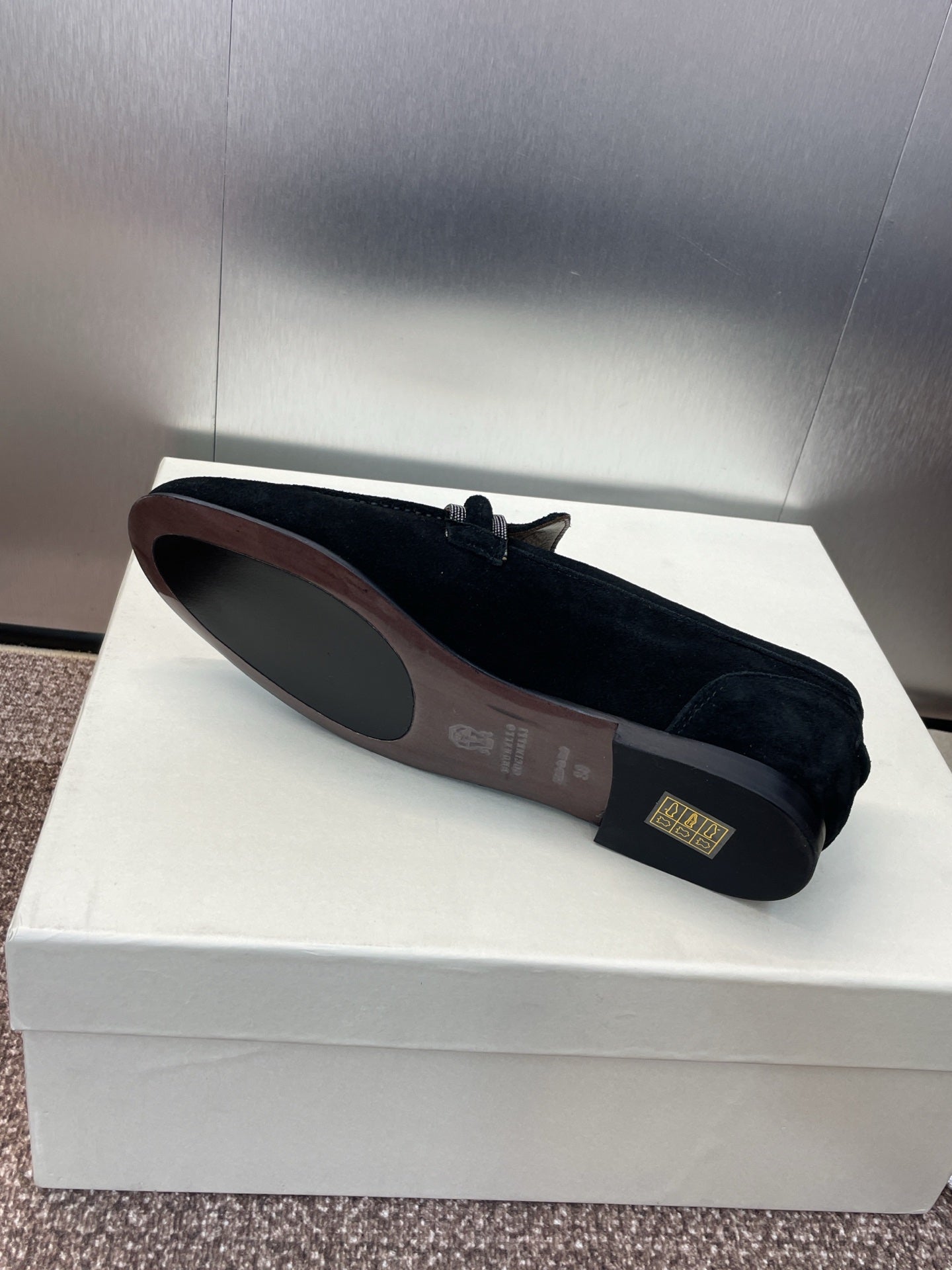 Brunello Cucinelli
Monili-embellished Suede Loafers, Black