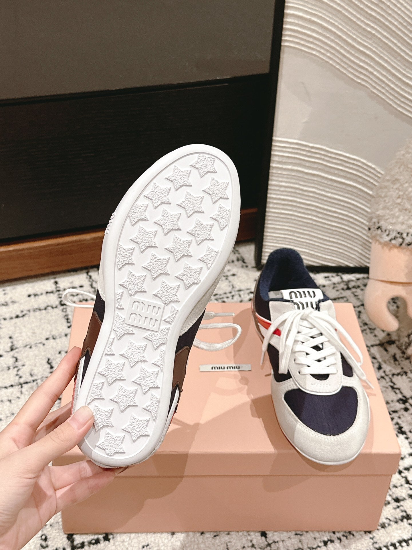 Miu Miu Gymnasium Sneakers, Navy Blue