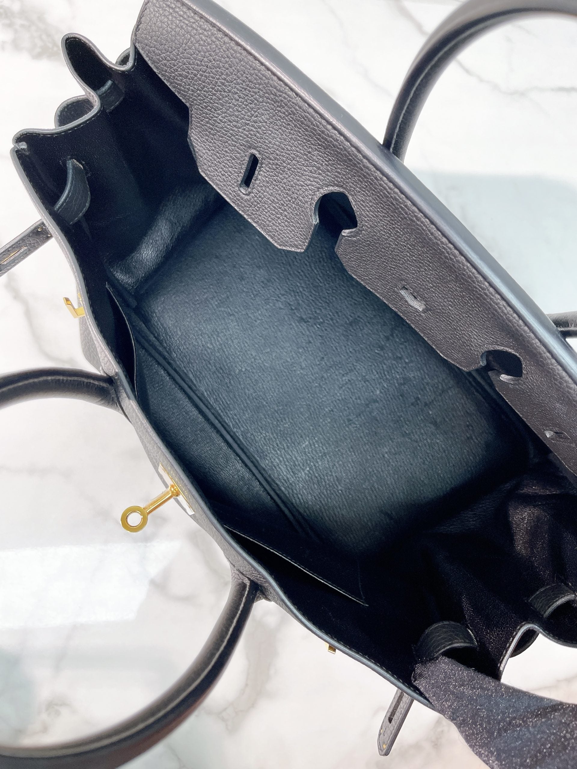 HERMES BIRKIN 35, NOIR/GOLD