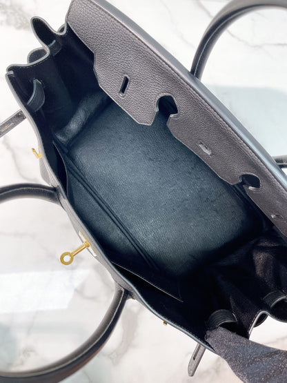 HERMES BIRKIN 35, NOIR/GOLD