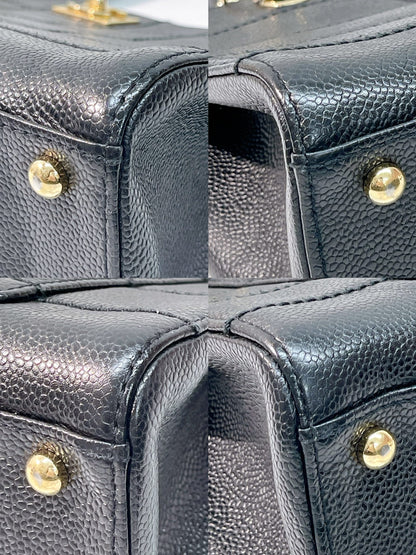 CHANEL VINTAGE TOTE, BLACK/GOLD