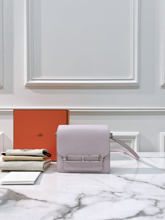 HERMES ROULIS MINI MAUVE PALE/SILVER