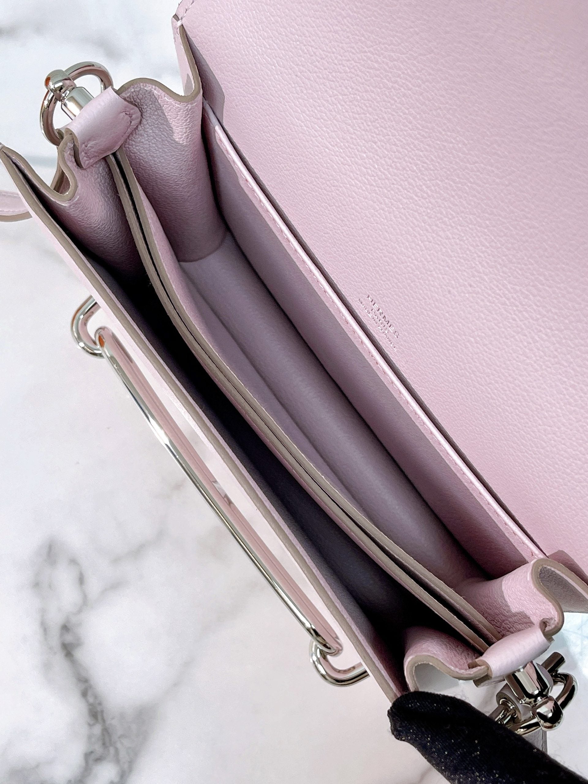 HERMES ROULIS MINI MAUVE PALE/SILVER