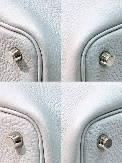 HERMES PICOTIN 18 BLEU PALE/SILVER