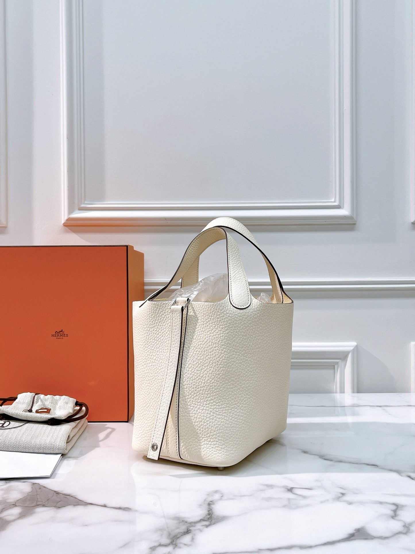 HERMES PICOTIN 18 NATA/SILVER