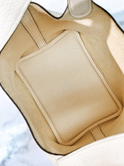 HERMES PICOTIN 18 NATA/SILVER