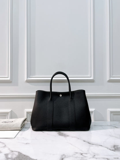 HERMES GARDEN PARTY 36 NOIR/SILVER