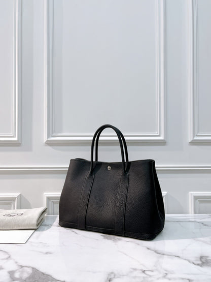 HERMES GARDEN PARTY 36 NOIR/SILVER