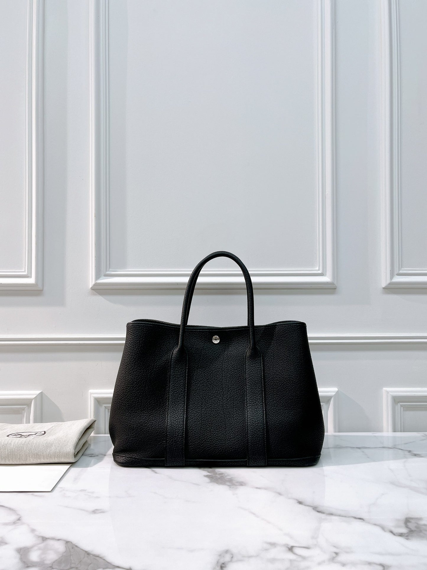 HERMES GARDEN PARTY 36 NOIR/SILVER