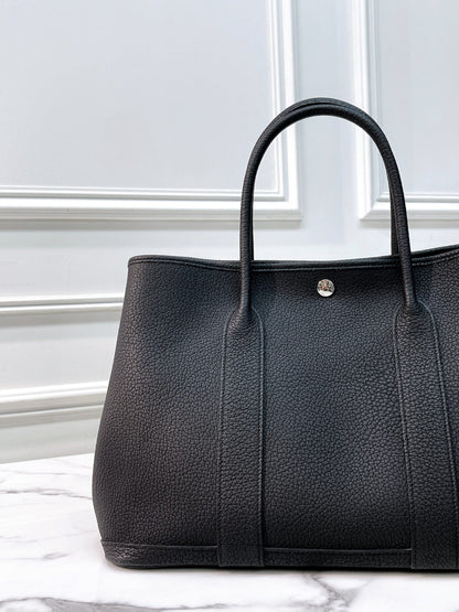 HERMES GARDEN PARTY 36 NOIR/SILVER