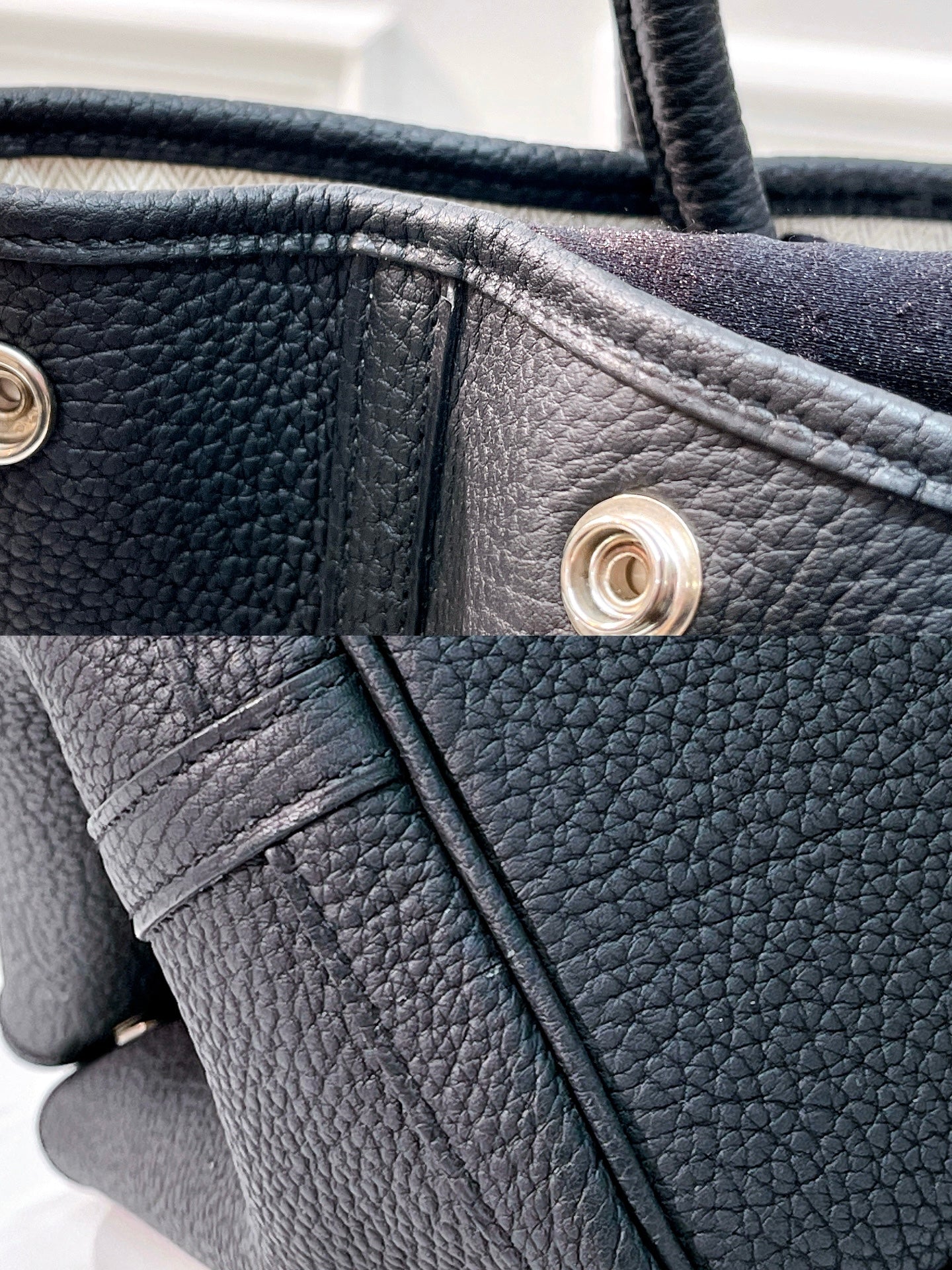 HERMES GARDEN PARTY 36 NOIR/SILVER