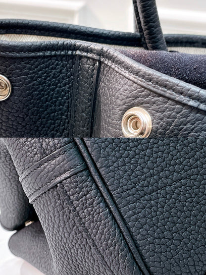 HERMES GARDEN PARTY 36 NOIR/SILVER