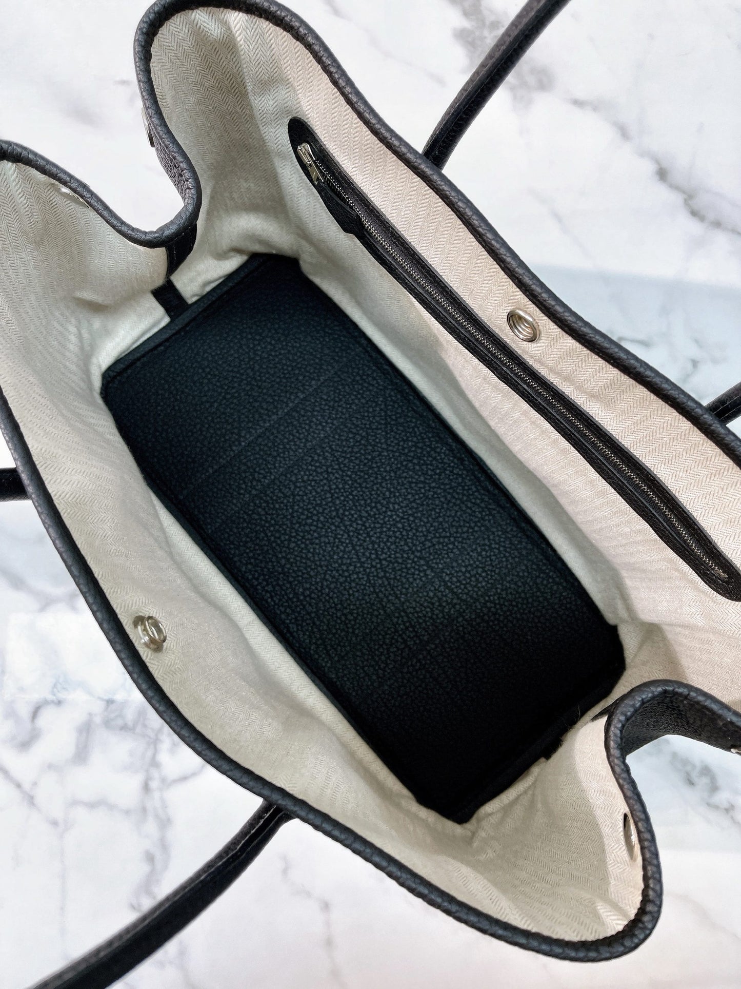 HERMES GARDEN PARTY 36 NOIR/SILVER