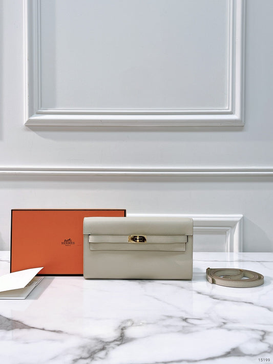 HERMES KELLY TO GO BETON/GOLD